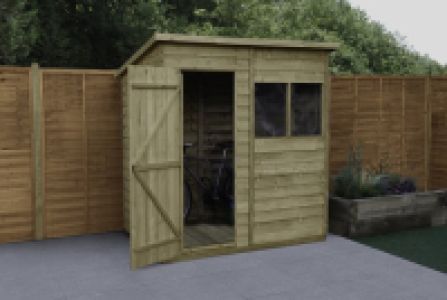 Forest Garden Overlap Pressure Treated Pent Shed - 6 x 4ft