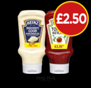 Heinz Seriously Good Mayonnaise, Tomato Ketchup