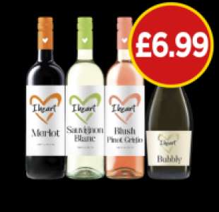 I Heart Merlot, Sauvignon Blanc, Blush Pinot Grigio, Bubbly
