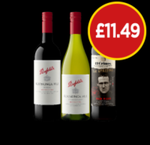 Koonunga Hill Shiraz, Chardonnay, 19 Crimes Red Wine