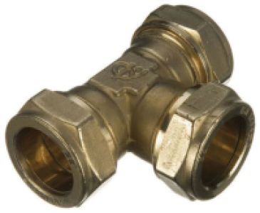 Wickes  Primaflow Brass Microbore Compression Equal Tee - 8mm