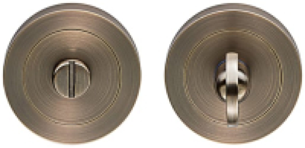 Wickes  Turn & Release Antique Brass On Concealed Fix Round Rose