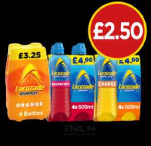 Lucozade Energy Orange, Sport Raspberry, Orange