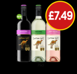 Yellow Tail Big Bold Red, Pinot Grigio, Jammy Rose Roo
