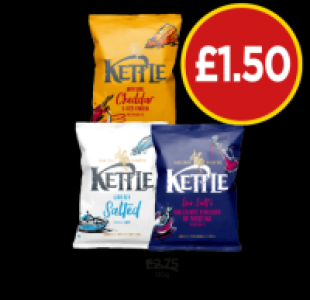 Budgens  Kettle Cheddar, Salted, Sea Salt & Vinegar