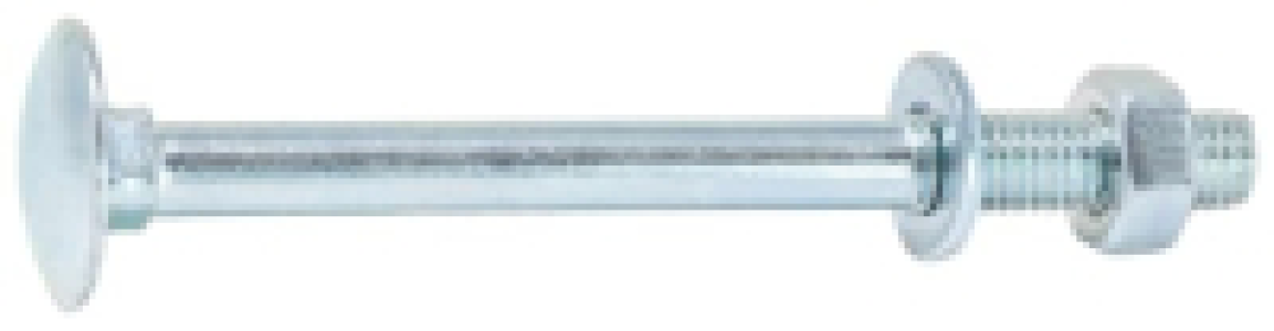 Wickes  Wickes Carriage Bolt Nut & Washer - M6 x 100mm - Pack of 10