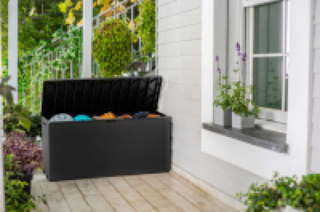 Wickes  Keter Emily Graphite Outdoor Garden Storage Box - 277L