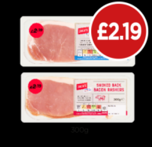 Budgens  Jacks Back Bacon Rashers Smoked, Unsmoked
