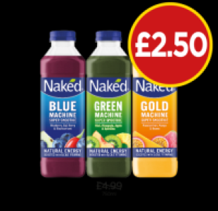 Budgens  Naked Blue Machine, Green Machine, Gold Machine