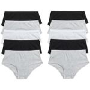 Ocado  10P Plain Briefs Black Mix, 5-12 Y