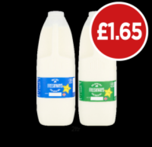 Budgens  Freshways Milk Whole, Semi-Skimmed