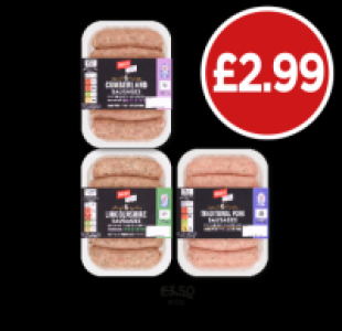 Budgens  Jacks Sausages Cumberland, Lincolnshire, Traditional Pork