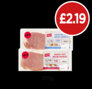 Budgens  Jacks Back Bacon Rashers Smoked, Unsmoked