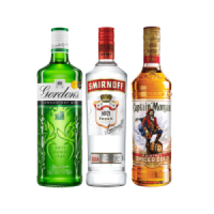 Smirnoff, Gordon’s Gin & Captain Morgan Spiced Rum