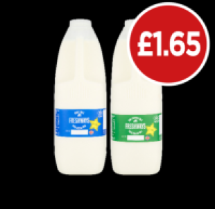 Budgens  Freshways Milk Whole, Semi-Skimmed