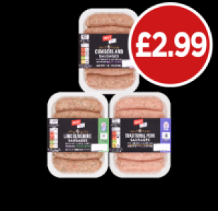 Budgens  Jacks Sausages Traditional, Cumberland, Lincolnshire