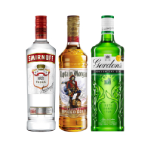 SuperValu  SMIRNOFF, GORDON&rsquo;S GIN & CAPTAIN MORGAN SPICED RUM GOLD