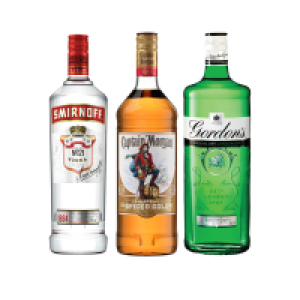 SuperValu  SMIRNOFF, GORDON&rsquo;S GIN & CAPTAIN MORGAN SPICED RUM