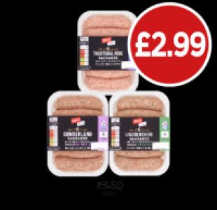 Jacks Sausages Traditional, Cumberland, Lincolnshire