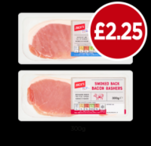 Budgens  Jacks Smoked Back Bacon Rashers, Unsmoked