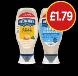 Budgens  Hellmanns Mayonnaise Real, Light