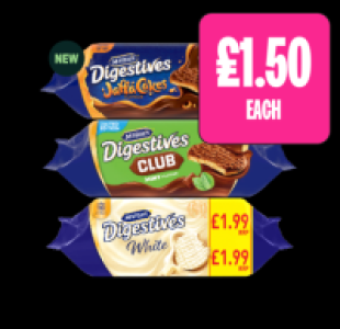 McVities Digestives White, Jaffa Cakes, Mint Club
