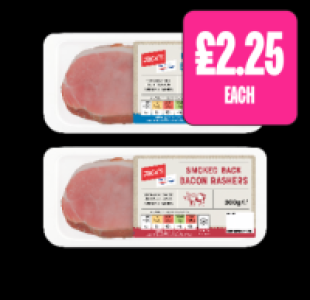 Budgens  Unsmoked Back Bacon Rashers, Smoked