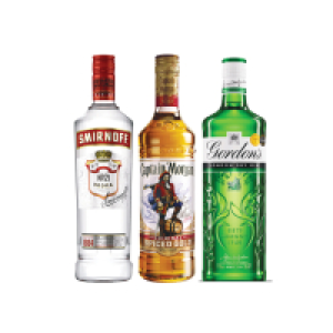 SuperValu  SMIRNOFF, GORDON&rsquo;S GIN & CAPTAIN MORGAN SPICED RUM