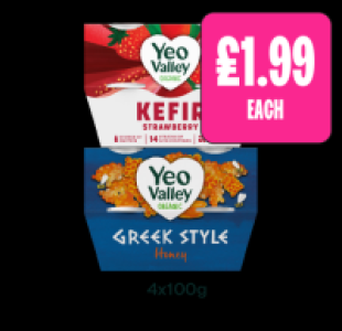 Yeo Valley Kefir Strawberry, Greek Style Honey