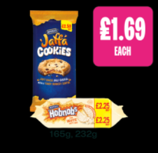 Jaffa Cookies, McVities Hobnobs White Chocolate