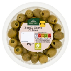 Morrisons Deli Basil Pesto Olives 120g