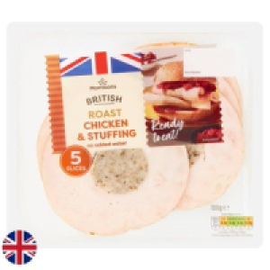 Morrisons 5 British Roast Chicken & Stuffing Slices 100g