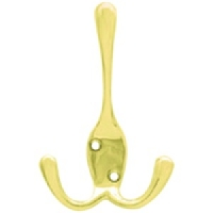Three Prong Hook Brass