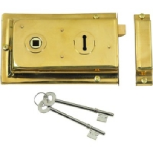 Rim Lock Brass Effect 105x152mm