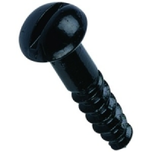 Black Japanned Wood Screw 8x1.25in PK20