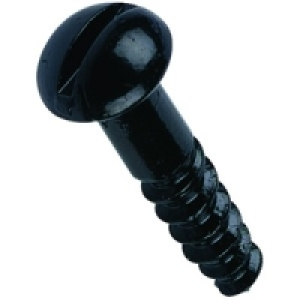 Black Japanned Wood Screws 8x1in PK20