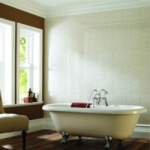Wickes Marble Effect White Gloss Ceramic Wall Tile 248x331mm