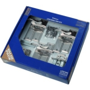 Lisbon Latch Handle Set Satin Nickel PK3