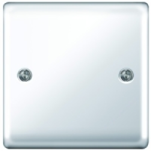 Wickes Blanking Plate 1 Gang Polished Chrome Raised Plate
