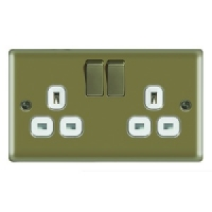 Wickes 13A Switched Socket 2 Gang Pearl Nickel Raised Plate £9.99
