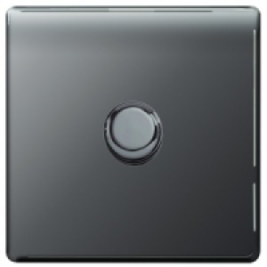 Wickes Dimmer Switch 1 Gang 2 Way 400W Black Nickel Screwles