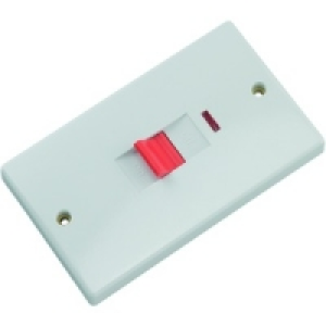 Wickes 45A Control Switch 2 Gang Slimline White £7.49