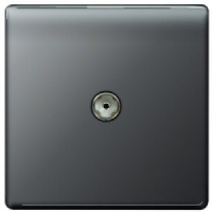 Wickes Coaxial Socket 1 Gang Black Screwless Flat Plate £17.99