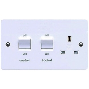 MK 45A Double Pole Cooker Switch & Socket K5060PPK £14.85