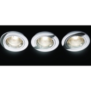 Fire Rated Fixed Downlight Chrome Pk3 &pound;20.39
