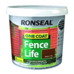 Ronseal One Coat Fencelife Medium Oak 5L &pound;6.49