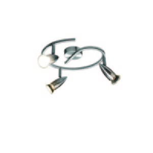 Wickes Milano Spiral Triple Spotlight Brushed Chrome