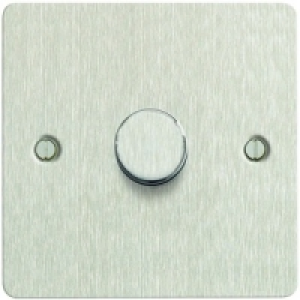 Wickes Dimmer Switch 1 Gang 2 Way 400W Brushed Steel Ultra F