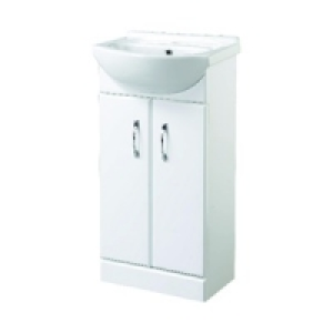 Wickes Cloakroom Vanity Basin Unit White Gloss