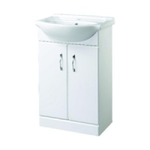 Wickes Regular Vanity Basin Unit White Gloss